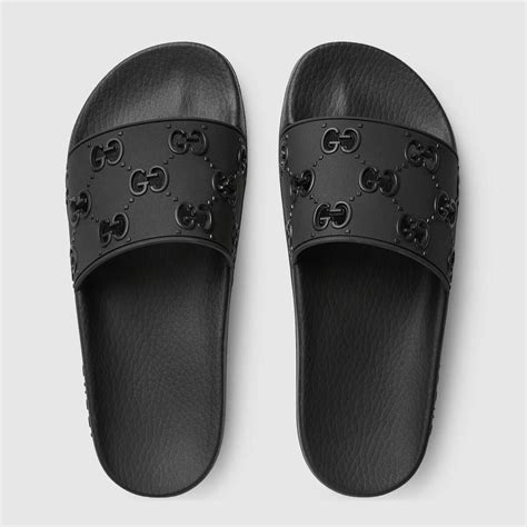 gucci slides all black|Gucci black slides women.